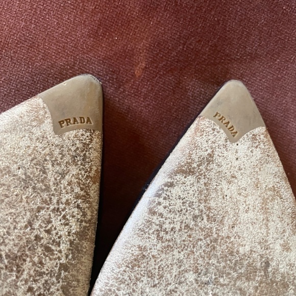 Prada pointed black leather bow flats - Picture 4 of 10